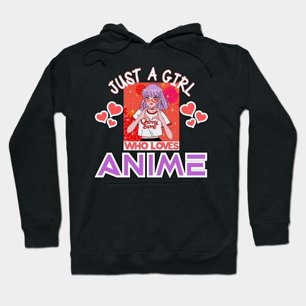 Just A Girl Who Loves Anime Hoodie by Boo Face Designs